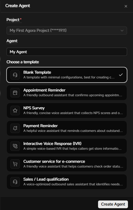 Create a new agent